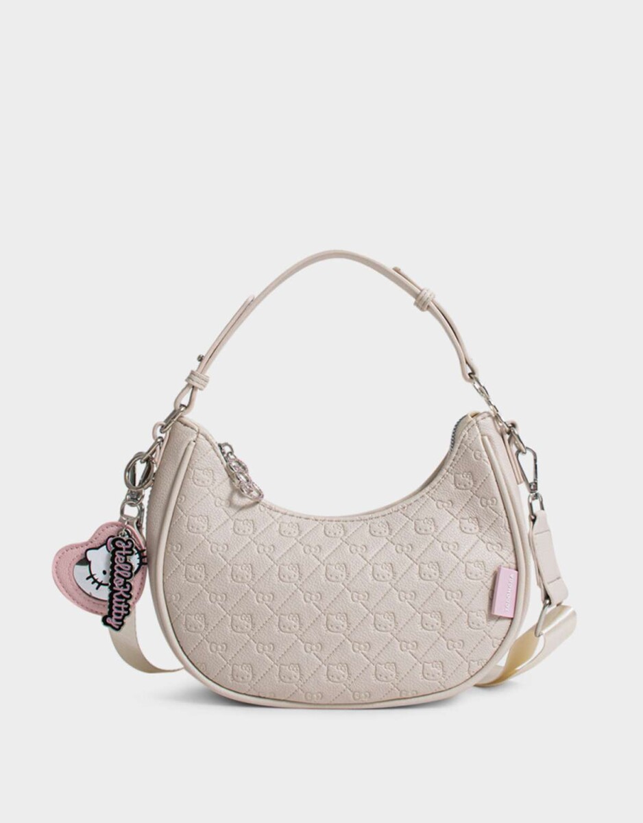 Cartera Con Relieve ''hello Kitty'' - Blanco Crema 