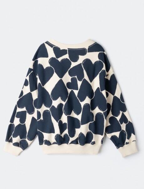 SUDADERA EXTRAGRANDE DE FELPA ESTAMPADA AZUL
