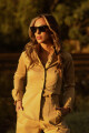 CAMISA C076H/07 M/L CUELLO MAO CON AÑADIDO DE FRUNCE EN PUÑO Y ESCOTE Beige