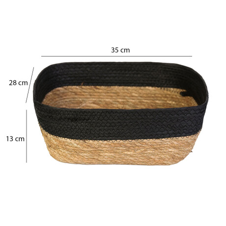 Cesto Canasto Fibra Natural Paramount Decoración 35x28x13Cm Negro