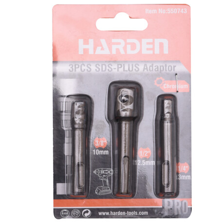 ADAPTADOR SDS-PLUS JUEGO 3 PIEZAS PRO HARDEN ADAPTADOR SDS-PLUS JUEGO 3 PIEZAS PRO HARDEN