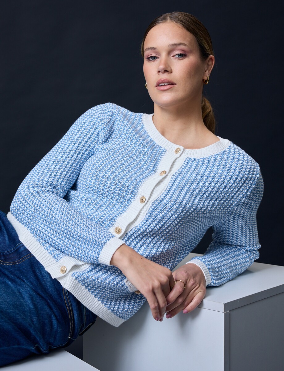 Cardigan Tweed - Celeste 