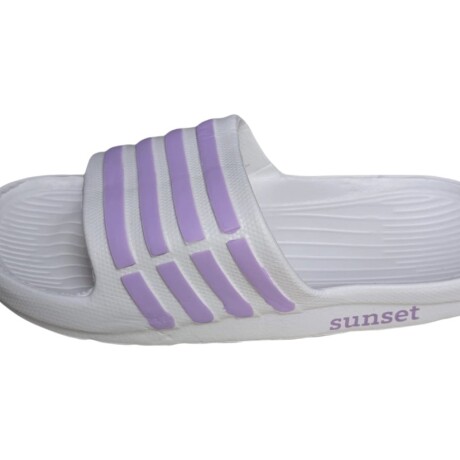 Sandalias Franjas Blanco con Lila Sandalias Franjas Blanco con Lila