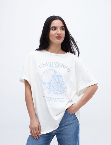 Remera Raven Off white