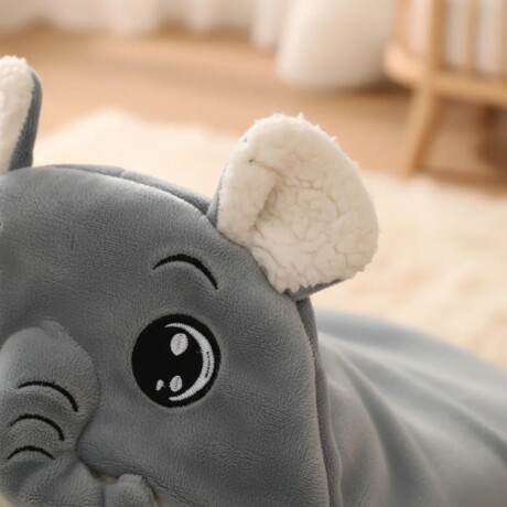 Manta Envolvente Bebé Elefante Gris