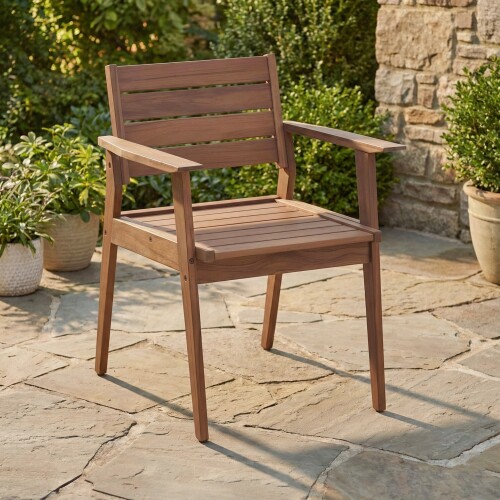 Silla de patio con apoyabrazos Teca - Caraíva Silla de patio con apoyabrazos Teca - Caraíva
