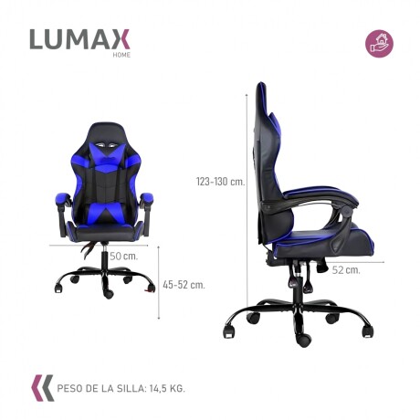 Silla Gamer Lumax Modelo ROM Negro/Azul