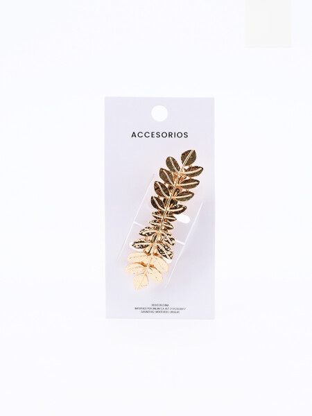BROCHE HOJAS DORADO