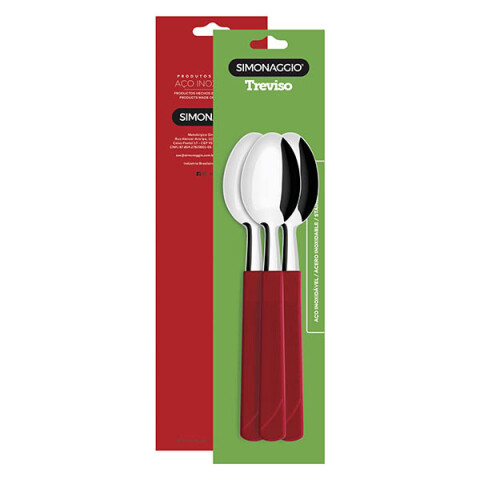 Set X3 Cucharas Treviso de Simonaggio ROJO