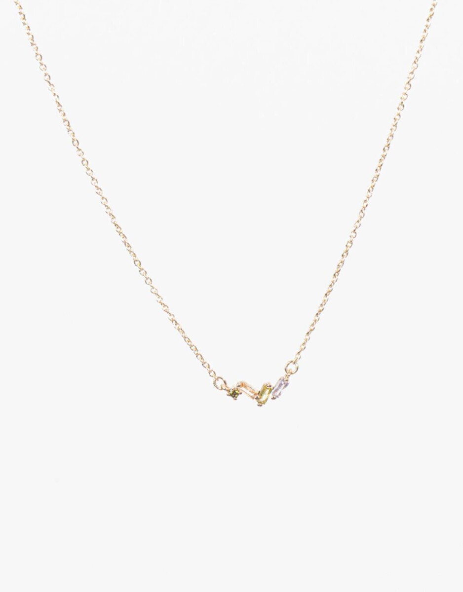 Collar Con Dije Cubic Zirconia - Dorado 