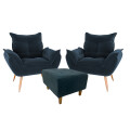 Set de 2 sillones Incluye 1 Apoyapiés Promo Azul petróleo