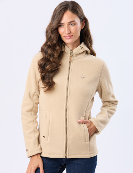 CAMPERA POLAR CON CAPUCHA Beige