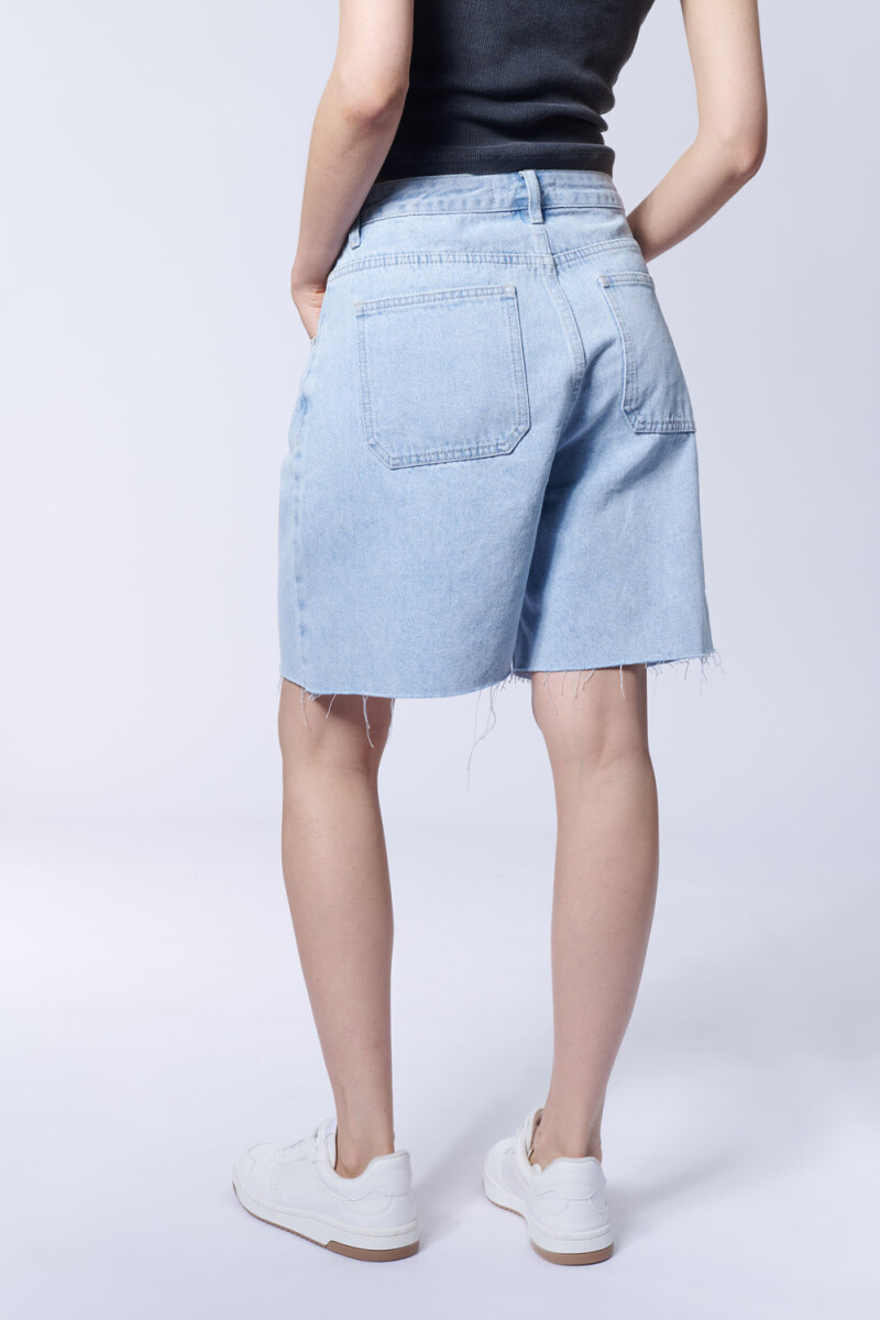 Bermuda jean oversize Celeste