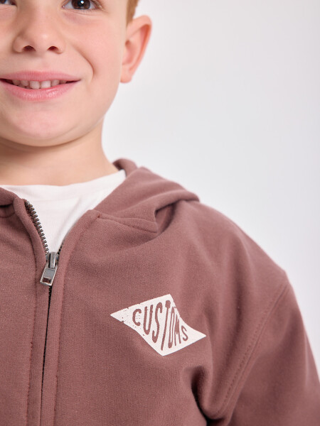 Campera deportiva estampada Marrón