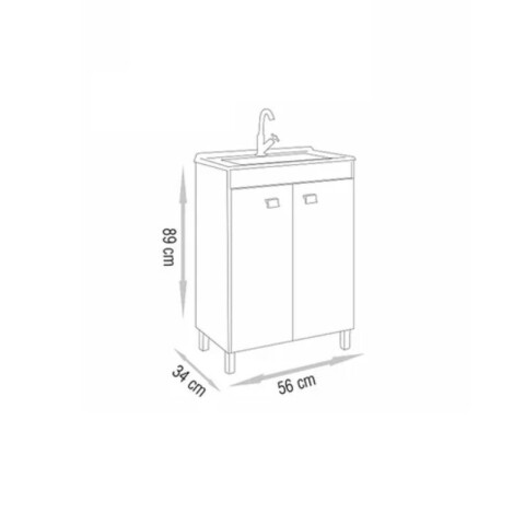 Mueble de Baño de Pie Atenea (56 cm) | Bicolor Blanco/Almendra con Bacha de Marmolina Mueble de Baño de Pie Atenea (56 cm) | Bicolor Blanco/Almendra con Bacha de Marmolina