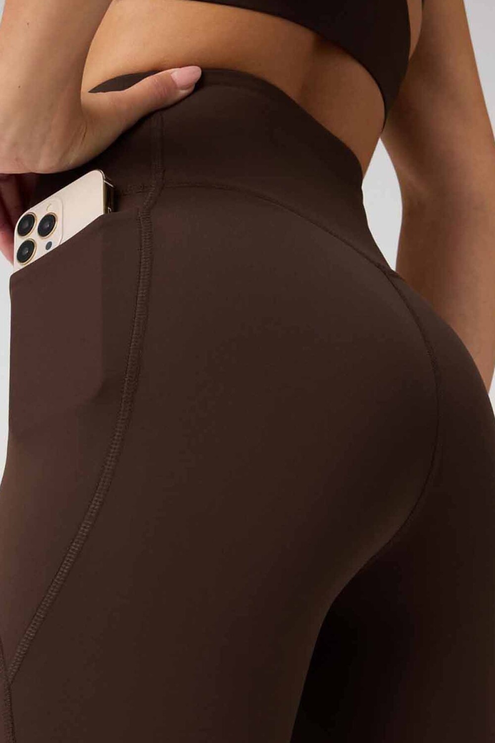 Legging Oasis High-Waisted Crossover Flare Mujer Cacao