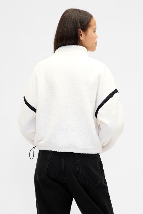 Buzo Polar Medio Cierre Logo Gap Mujer New Off White