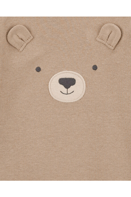 Pack cuatro bodies de algodón, manga larga, estampa oso Sin color