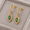 Caravanas Aura Verde de Oro Amarillo 18k con Brillantes y Esmeraldas Caravanas Aura Verde de Oro Amarillo 18k con Brillantes y Esmeraldas