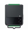 Silicone Cover con correa para Galaxy Z Flip4 Black