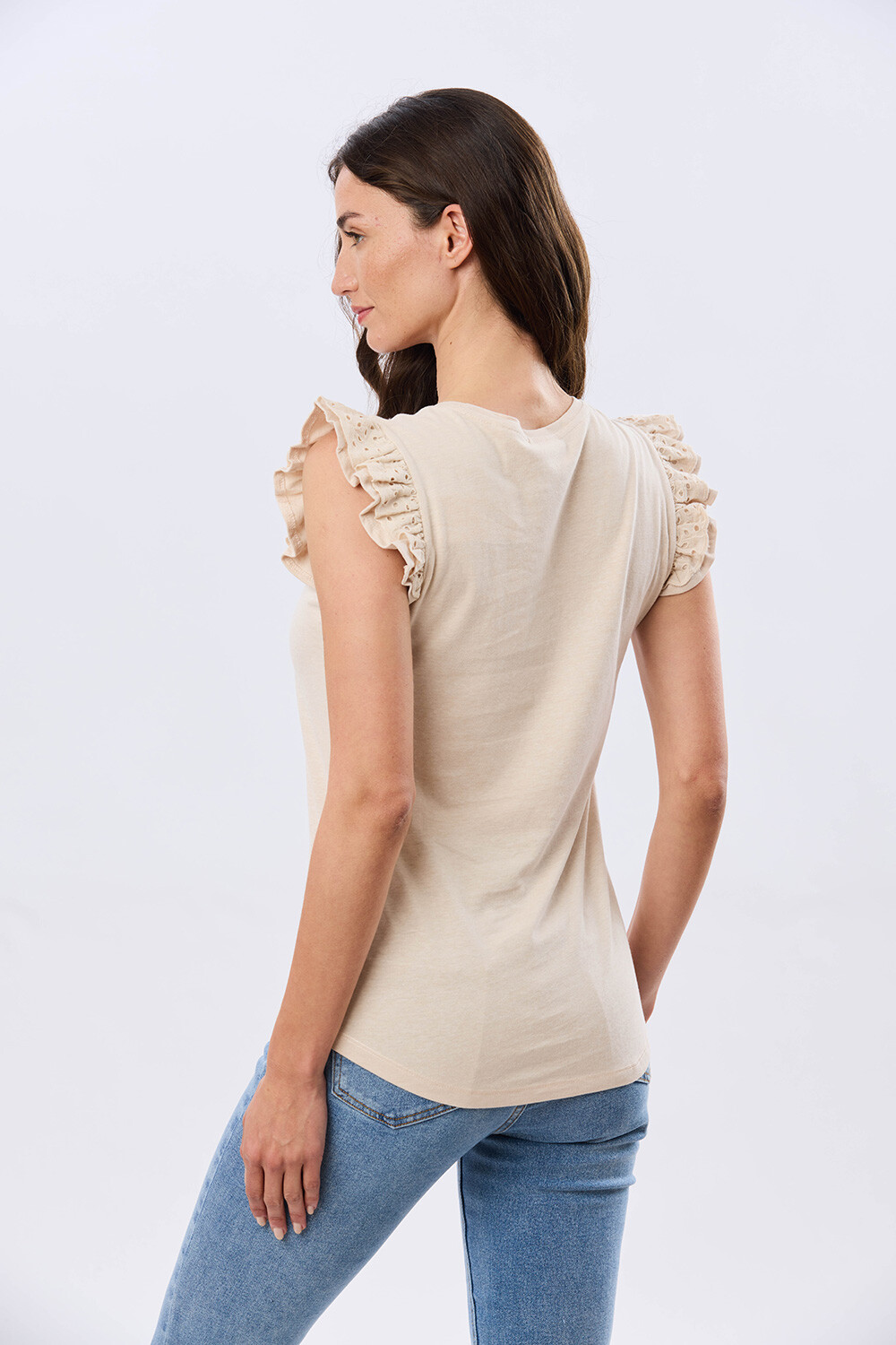 REMERA LISA DE ALGODÓN Beige