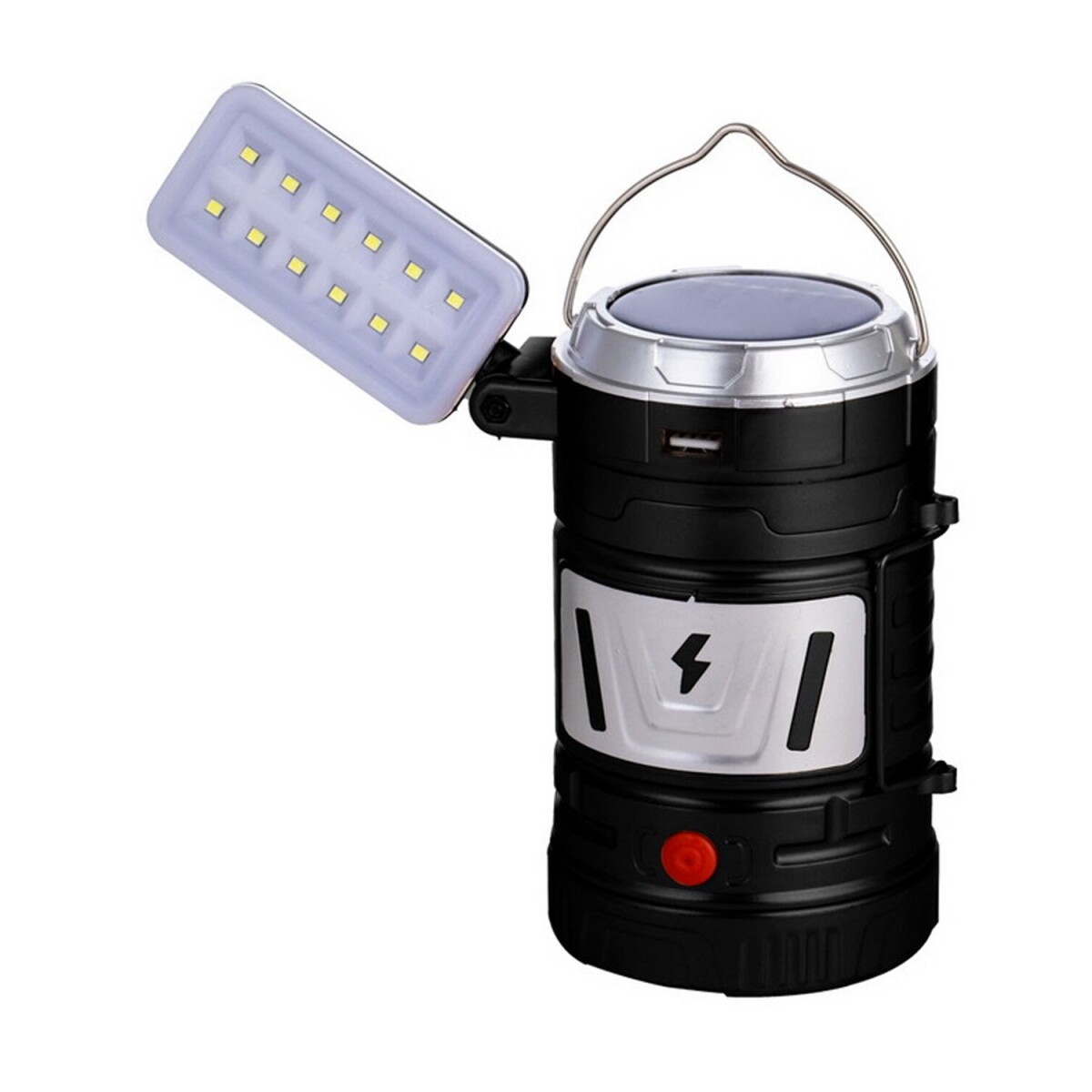 Farol Recargable LED Arye Carga 220V y Solar 3 Funciones 