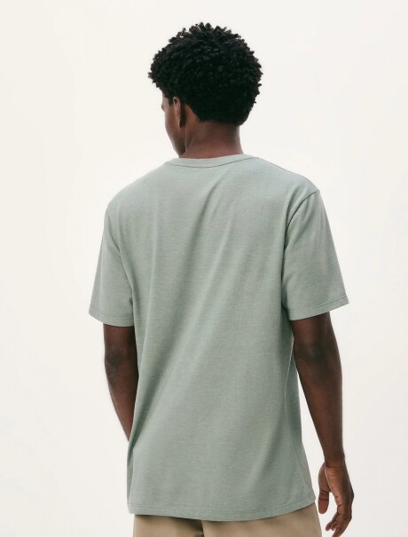CAMISETA BÁSICA MANGA CORTA CUELLO EN V VERDE