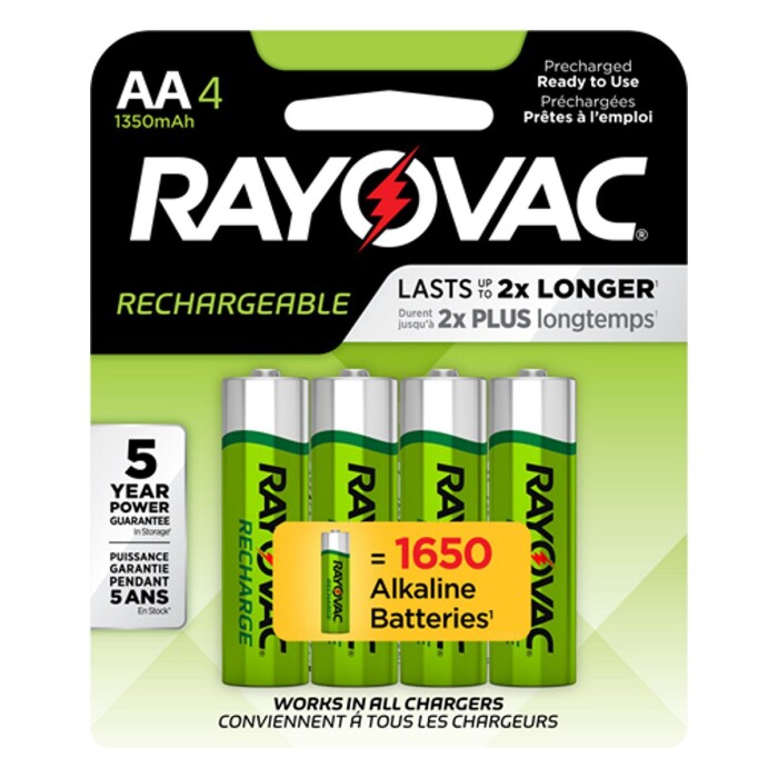 RAYOVAC PILA AAX4 RECARGABLE BLISTER única