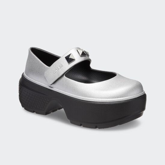 Crocs Stomp Metallic Mary Jane Gris