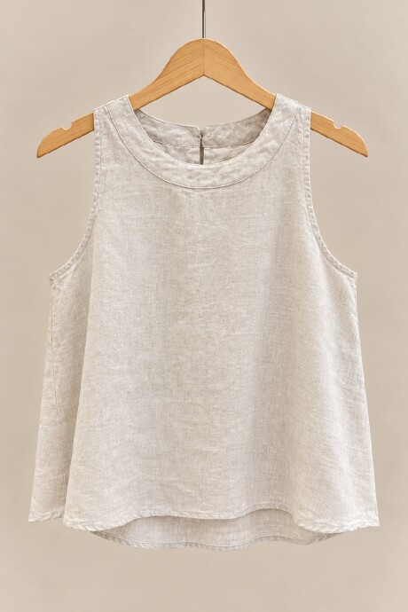 Musculosa Pat Lino Beige Melange