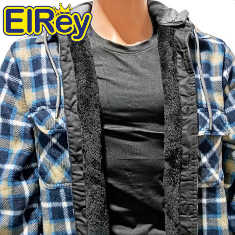 Campera Camisa Leñadora Cangurito Capucha Botones Verde