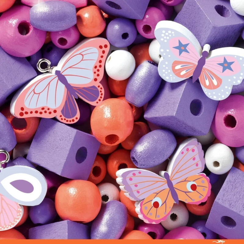 Cuentas Perlas de madera Mariposas Djeco Cuentas Perlas de madera Mariposas Djeco