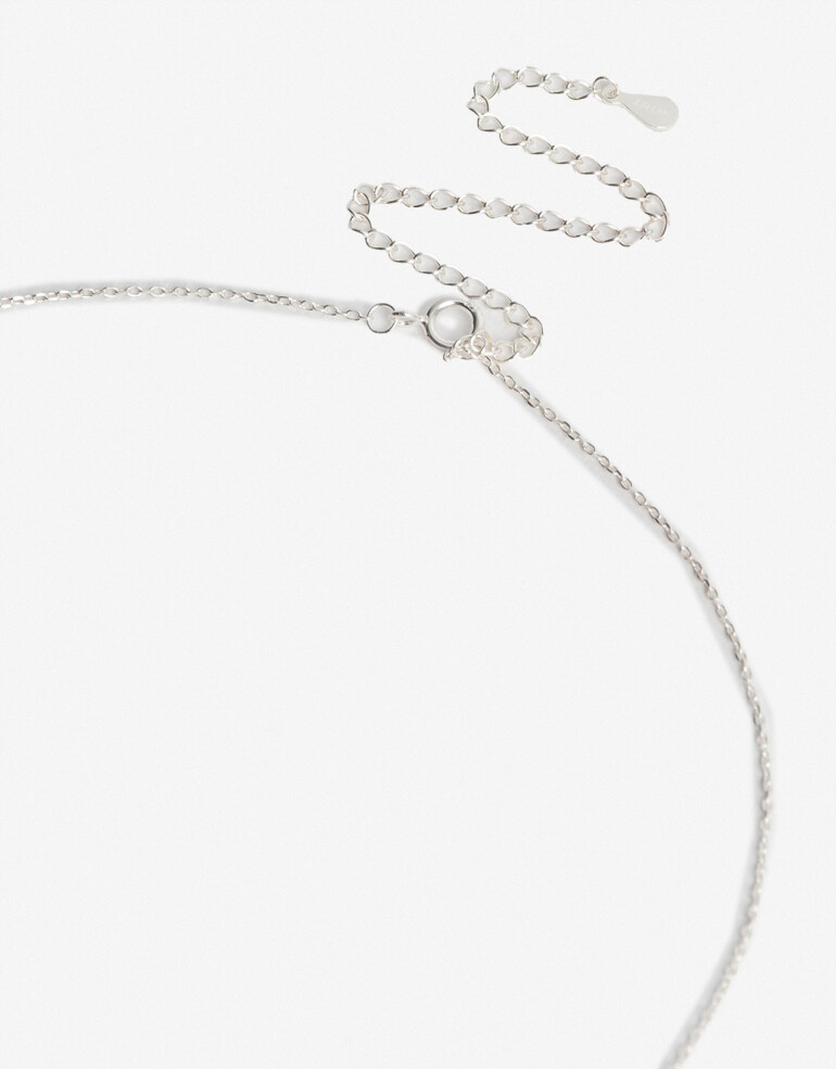 Cadena Corta con Dije Perla Cadena Con Dije De Perla Plata 925 - Plateado