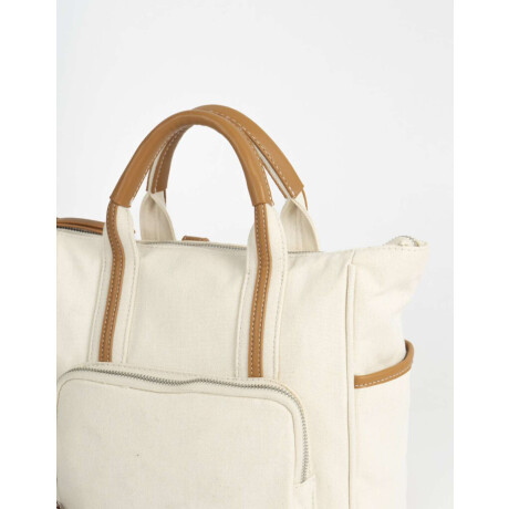 Mochila Canvas Bicolor Blanco Crudo