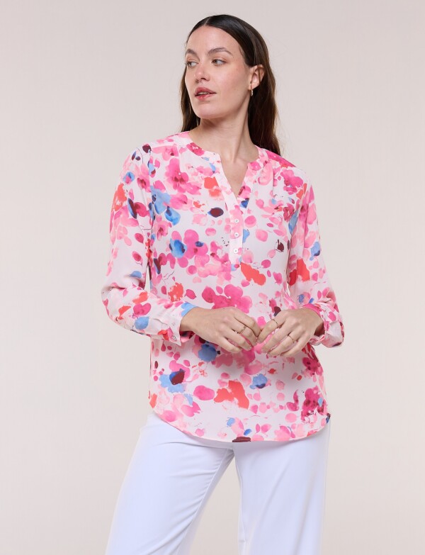 Blusa Gasa Print ROSA/MULTI