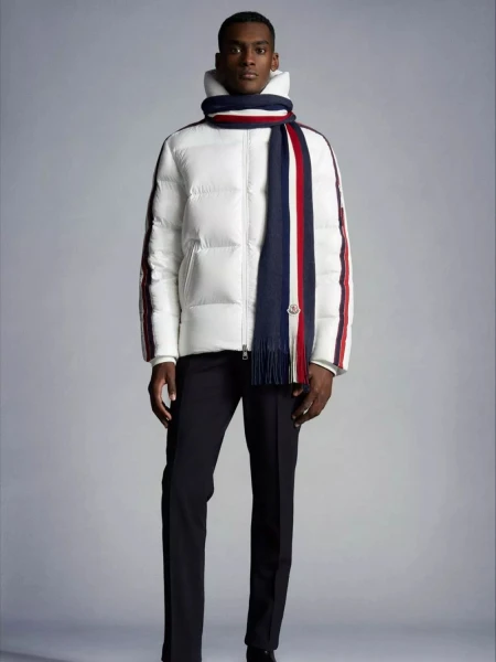 Moncler -Bufanda de lana tricolor, Moncler Azul