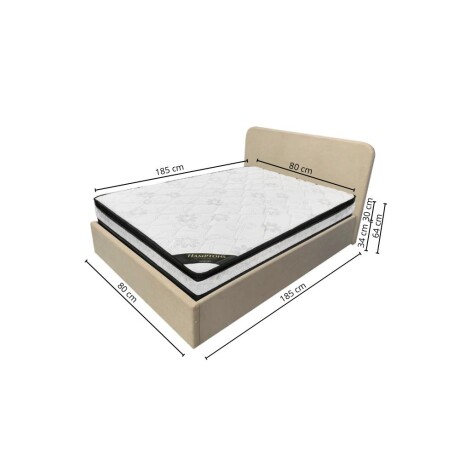 Sommier Baul 1 Plaza THM Mercury Con Respaldo Sommier Baul 1 Plaza THM Mercury Con Respaldo