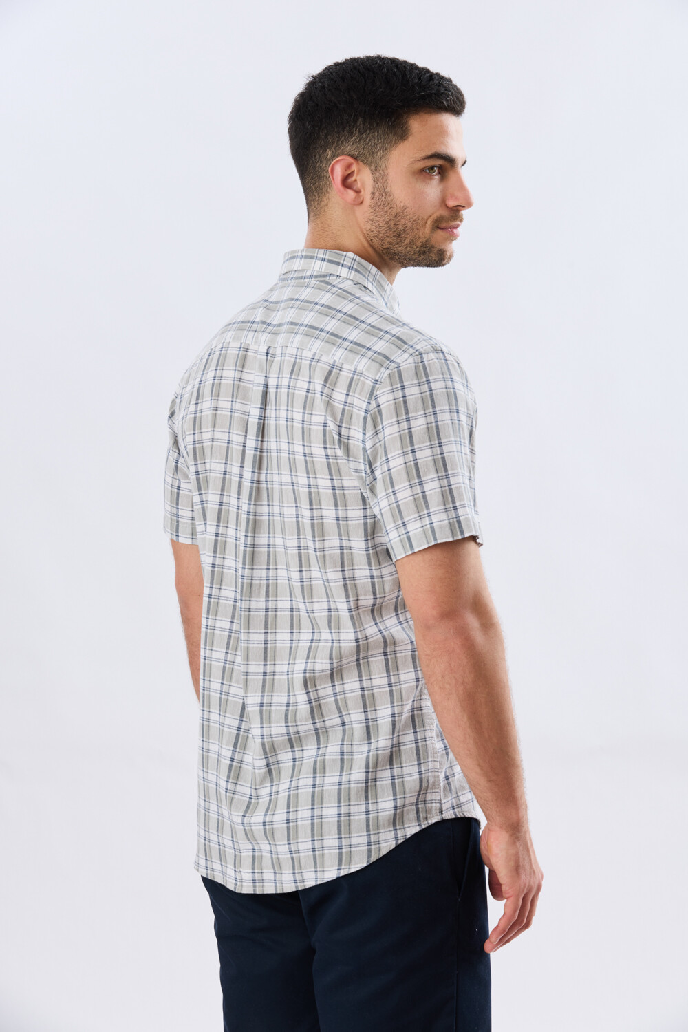 CAMISA CUADROS DE LINO Denim