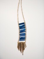 Collar Largo Colgante De Piedra azul