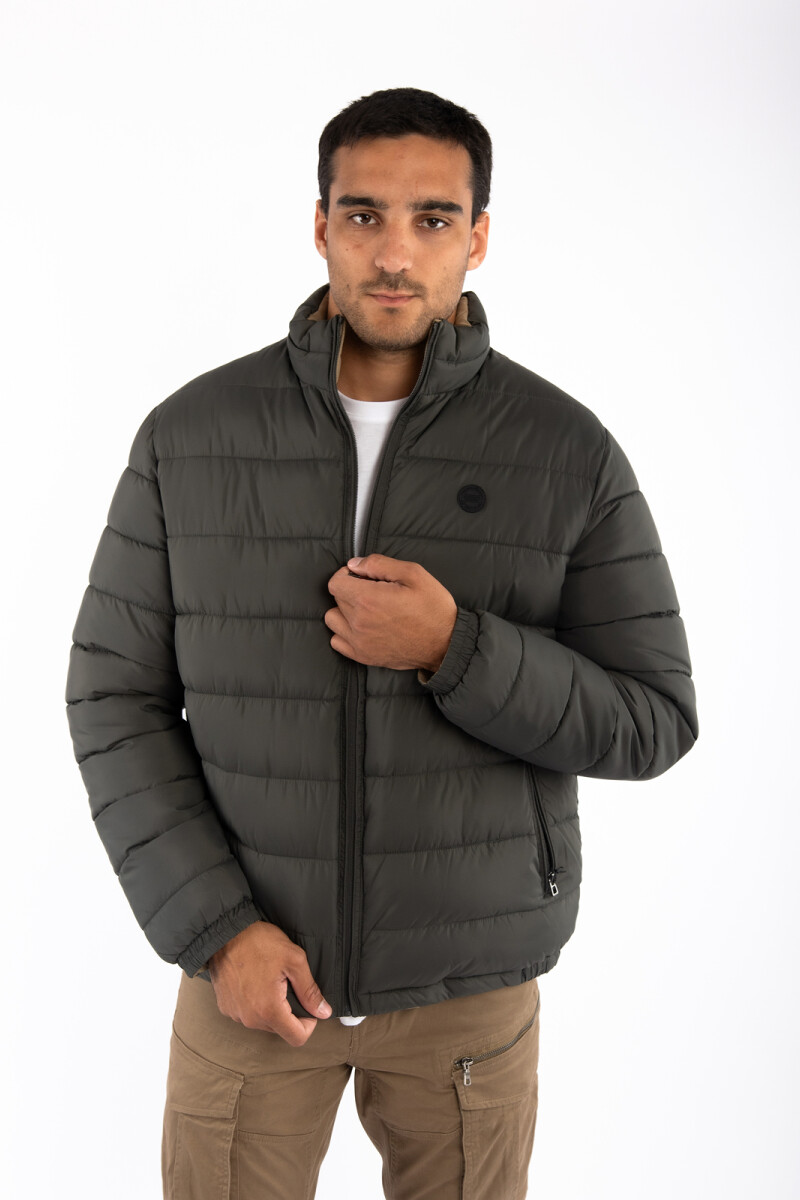 Campera Reversible Verde - Beige