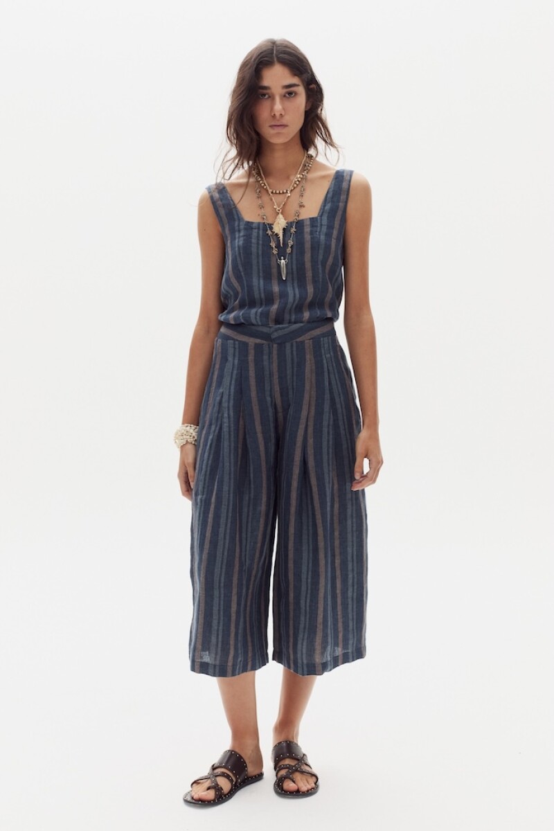 Top Mei en Lino Dusk Stripes