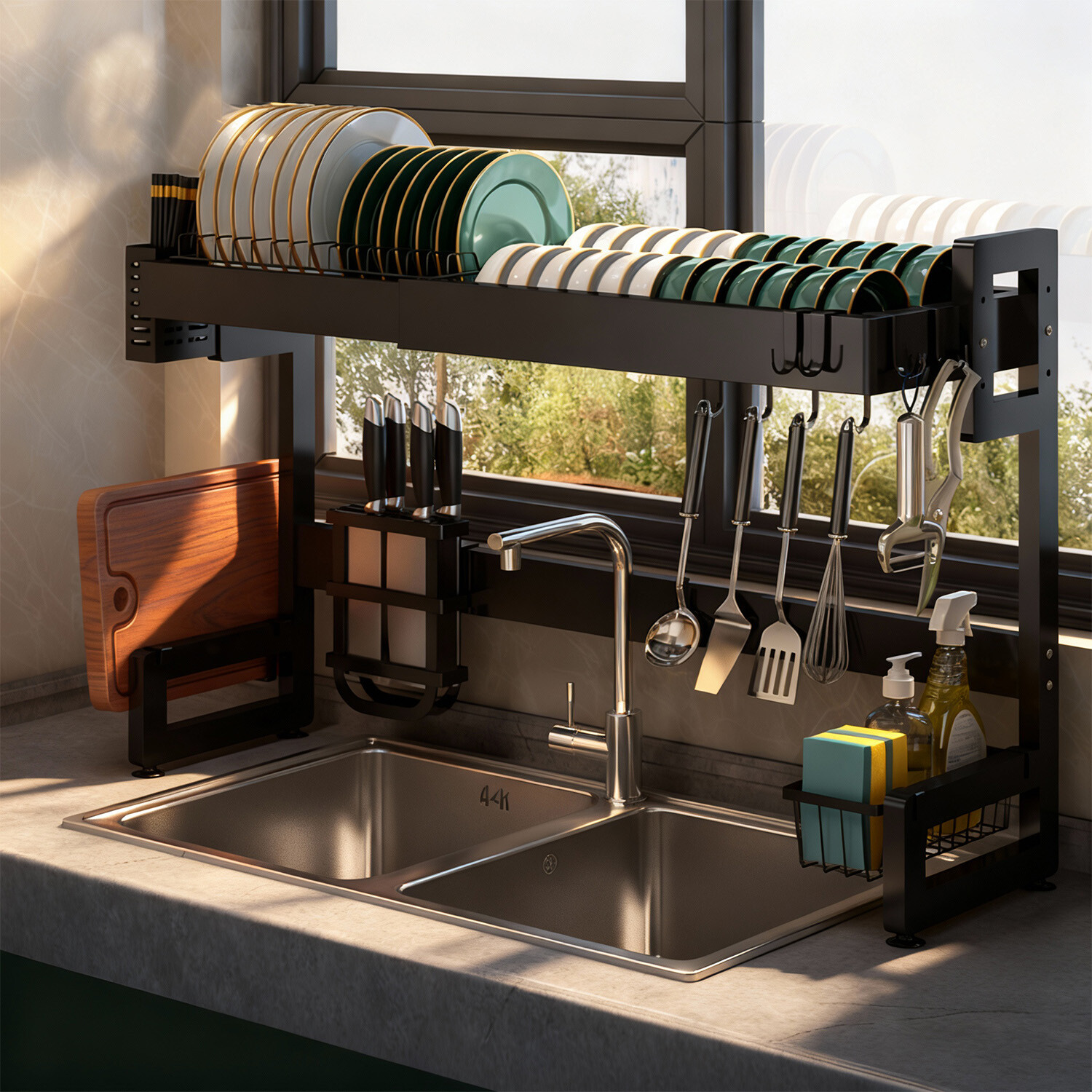 Estante Para Secar Platos De 2 Niveles, Plato De Soporte Est | Meses