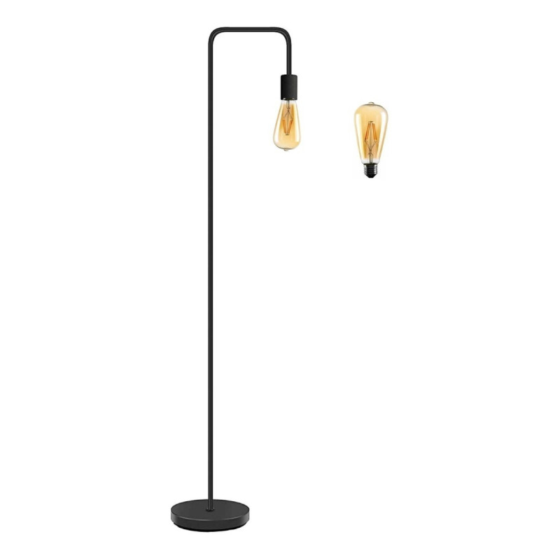 Lámpara De Pie Moderna Nordica Metal Retro 1.5 Metros Negro
