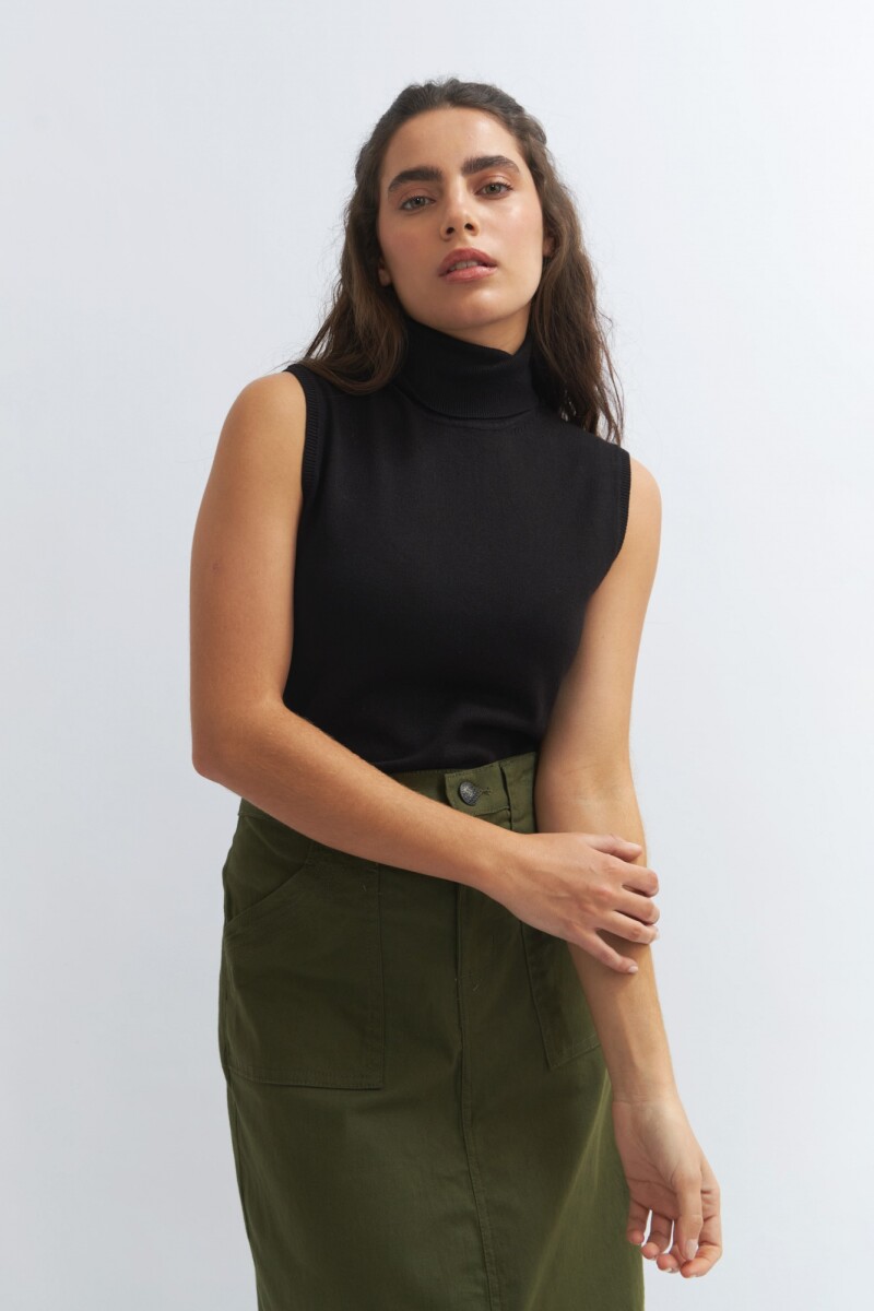 Chaleco cuello rompe viento NEGRO