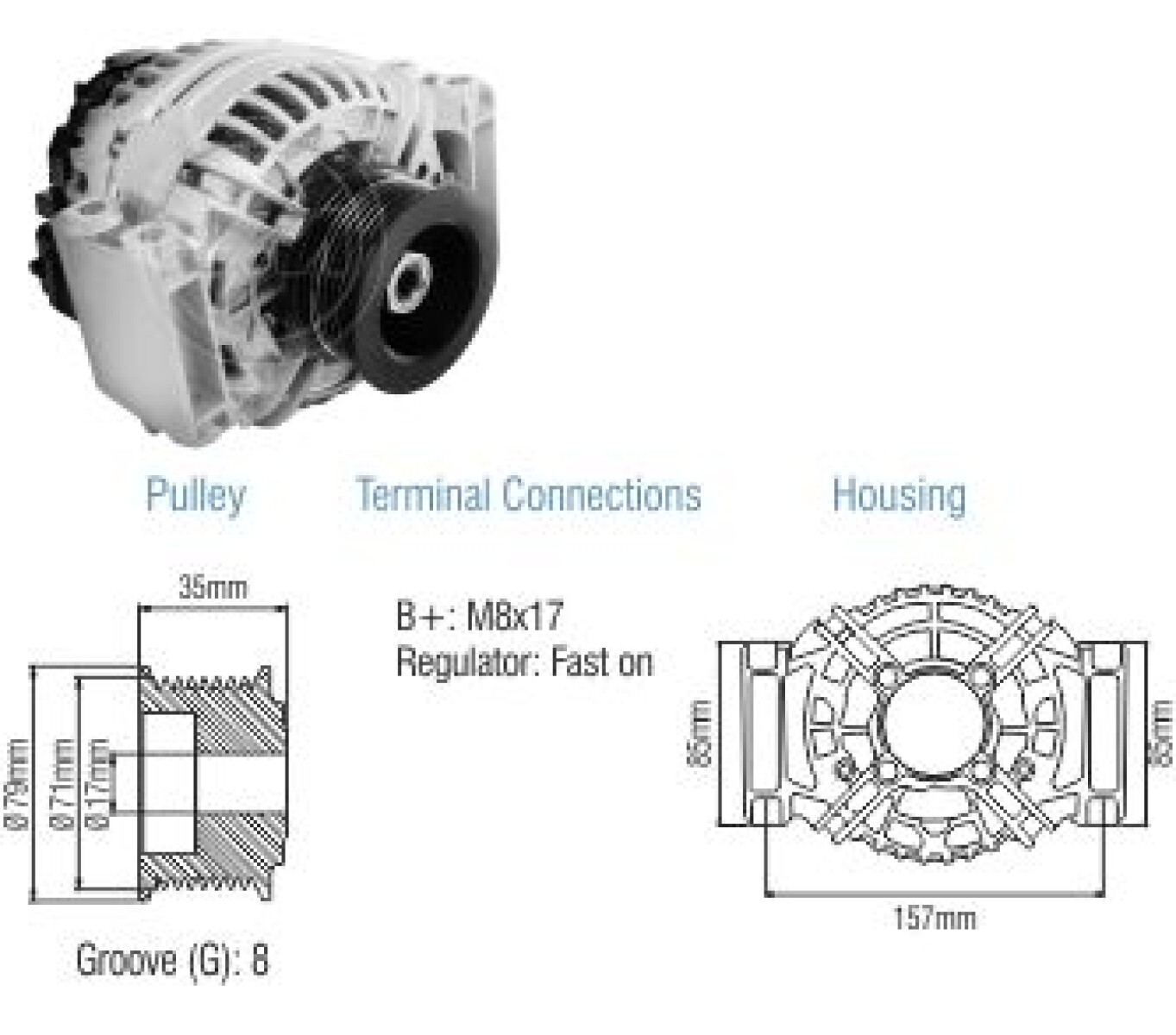 ALTERNADOR SCANIA F113 94 114 124 L94 P340 420 T124 S/BOSCH 24V 80A ZM 