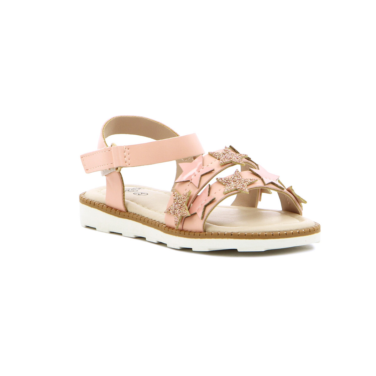 Sandalias Niñas Angus Dos Tiras Con Estrellas - Rosado 