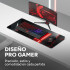Mouse Pad Gamer Antideslisante Grande XL 75 X 28 Xtrike Me Color Negro Rojo
