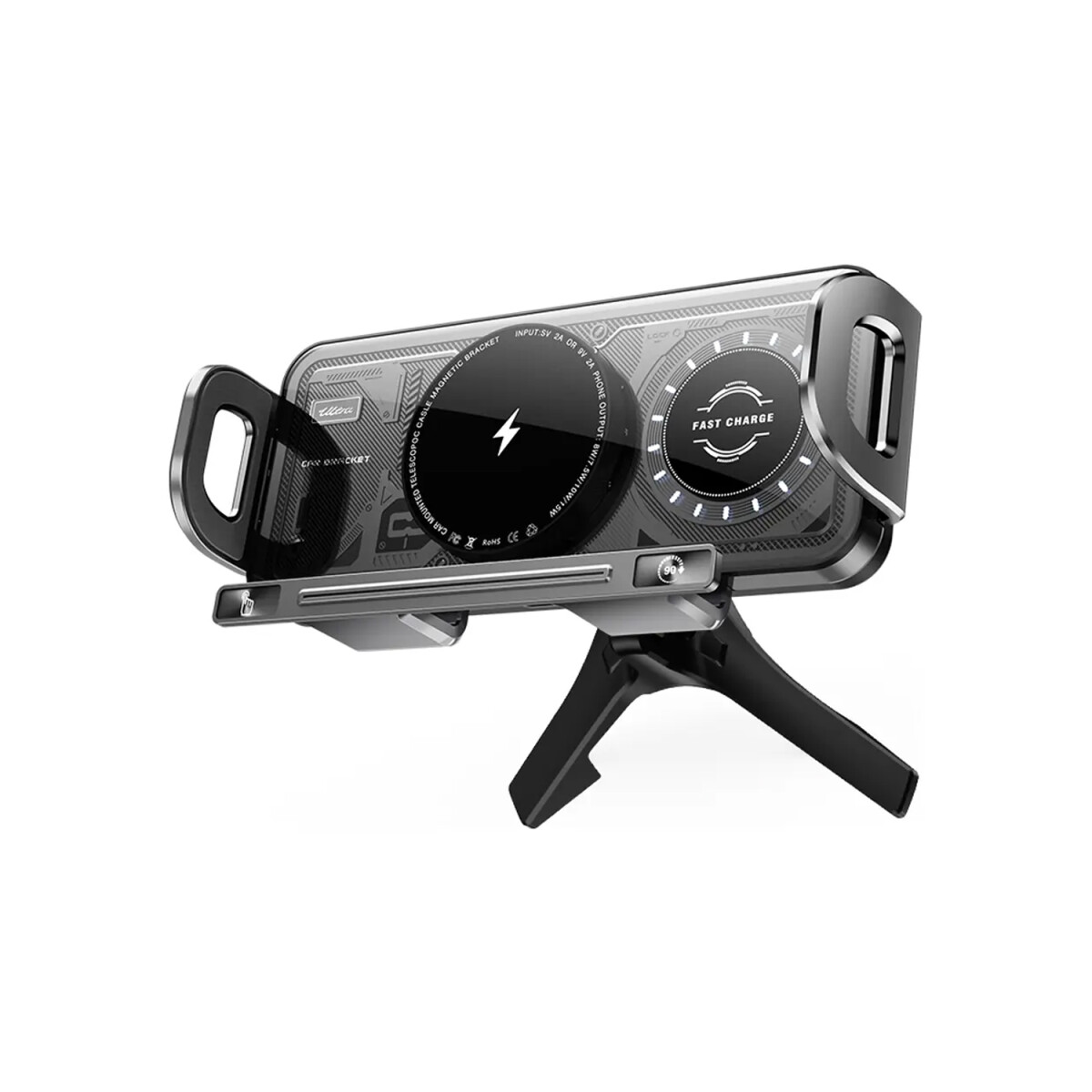 Soporte Y Cargador Magnetico Para Celular Autoajustable Electronicamente 
