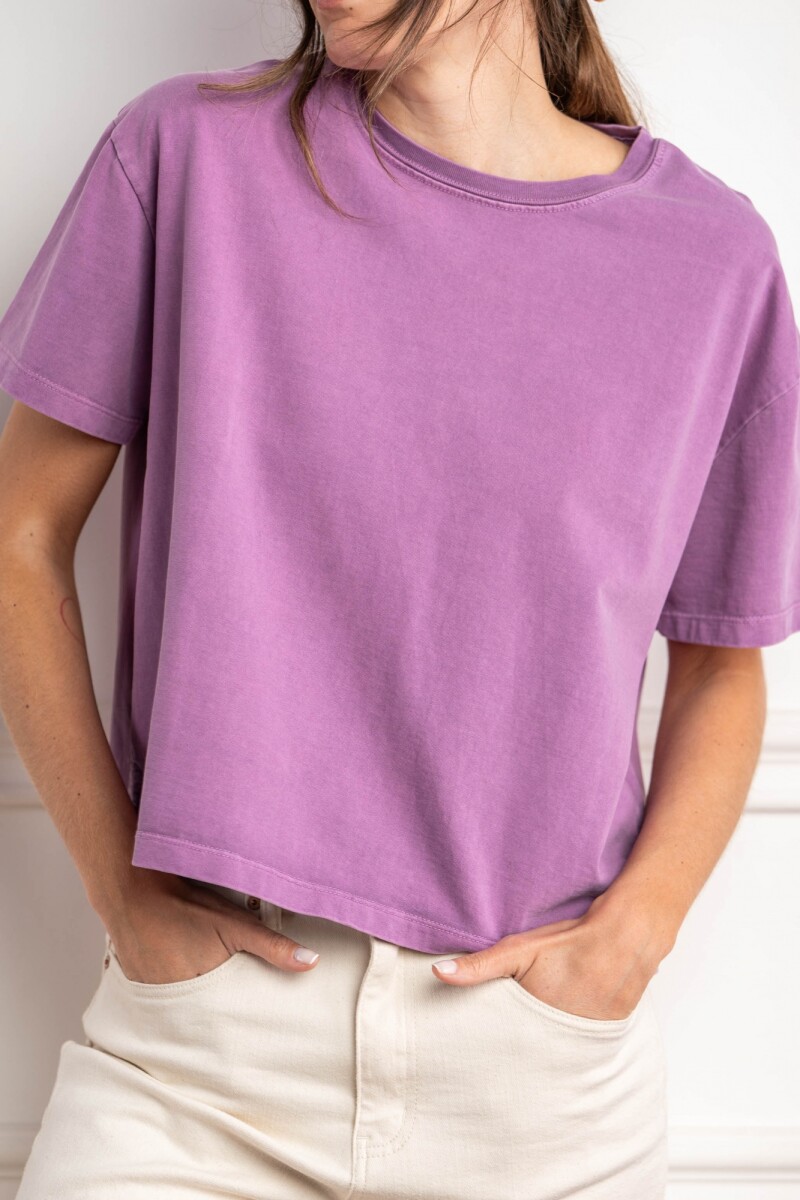 Remera Manga Corta Lavada Lavanda