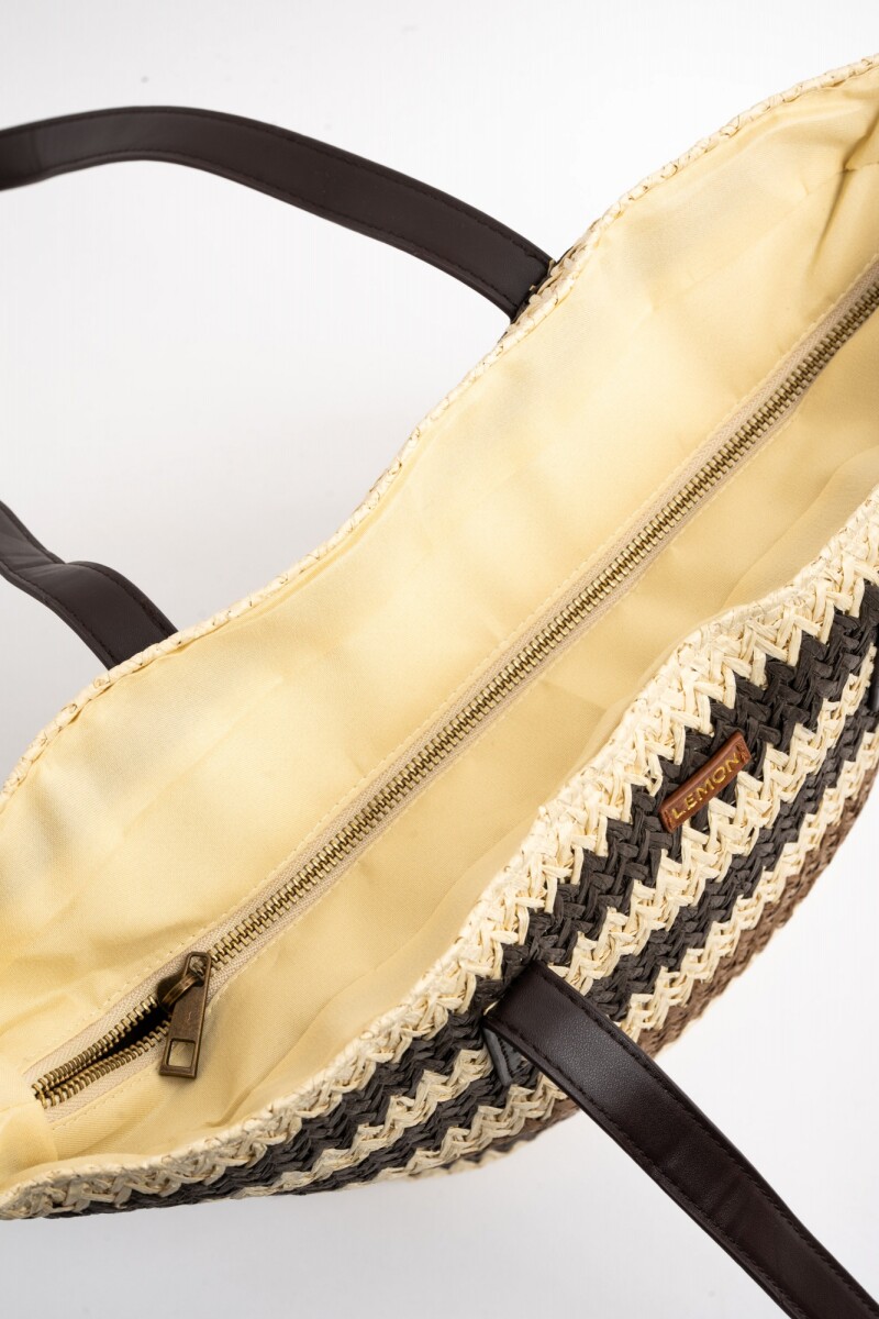 Bolso Trenzado Rayado Chocolate